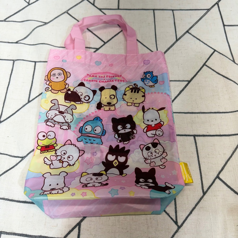 Sanrio Tama and Friends Mini Tote Bag Small Pink Kawaii Character Print